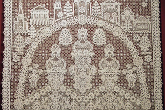 Панно «Вологда». 1984. Лен, сцепное плетение. ВГИАХМЗ